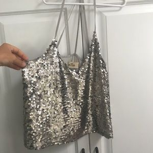 Hollister sequin v-neck tank top